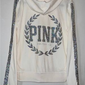 ✨VERY RARE✨VS PINK LARGE BLING VELOUR HOODIE
